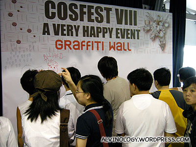 Graffiti wall which is put up at every Cosfest
