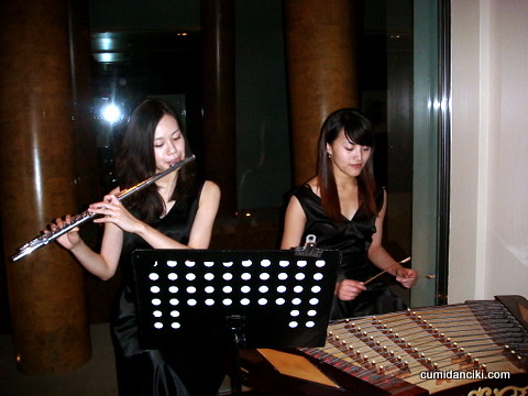 pretty ladies playing traditional Chinese music instruments