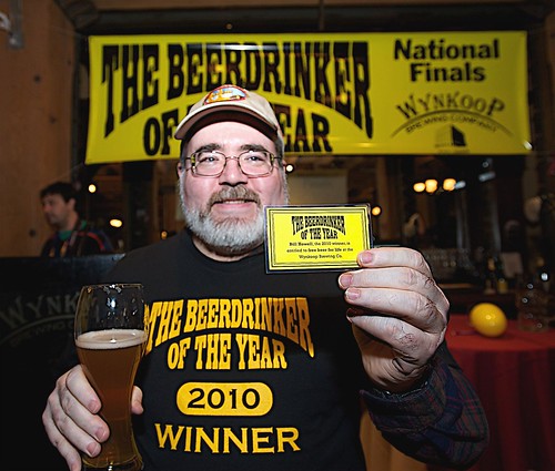 Bill Howell with Free Beer For Life Card, 2-27-10