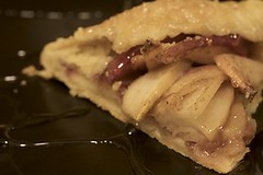 Slice of rustic apple pie
