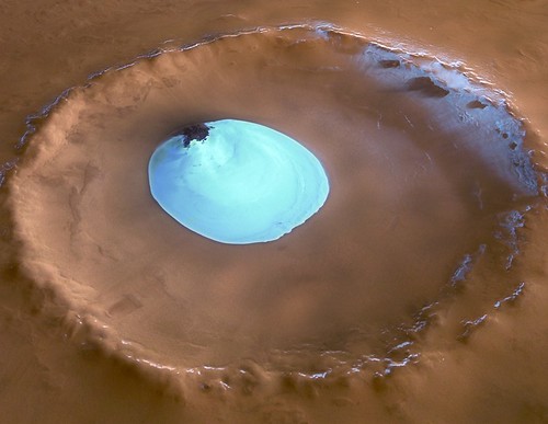 Un lago helado en Marte