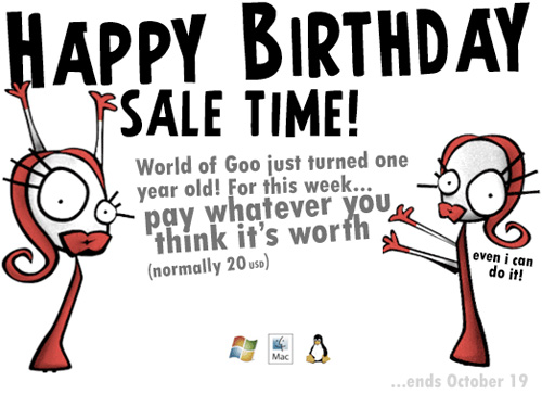 World of Goo Birthday Sale
