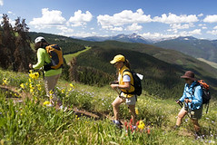 Summer hiking with friends near Vail