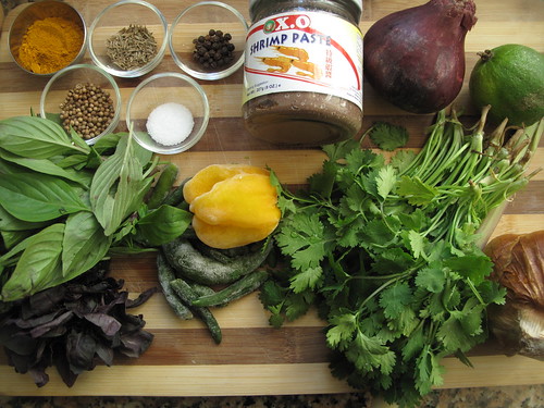 Ingredients for the curry paste