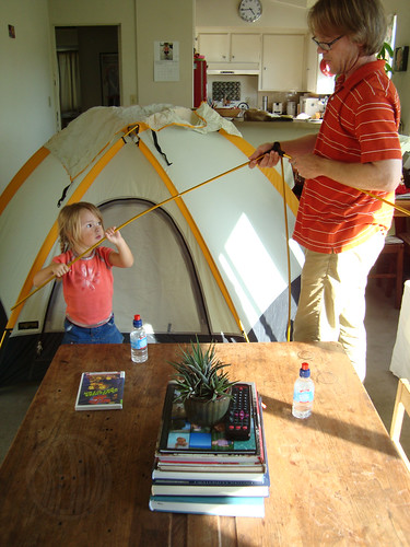 assembling the tent poles