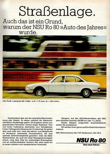 1 Reklame Werbeanzeige Original-Werbung 1968 NSU NSU TT 