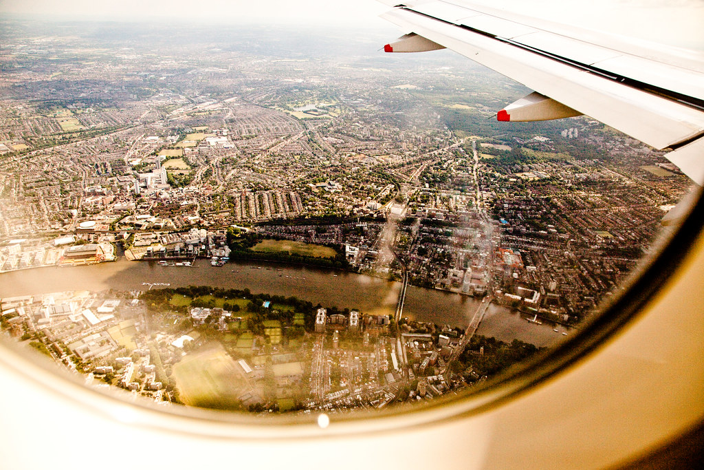 Flying into London