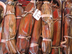 Fish wrapped in banana leaves
