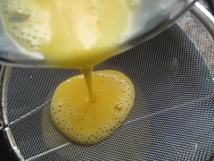 Straining egg mix