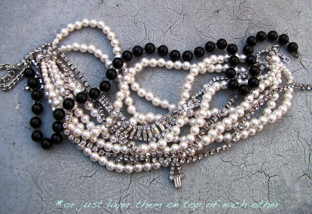 DIY-Tom-Binns-rhinestone-chains-pearl-chunky-choker-collar-necklace-black-pearls