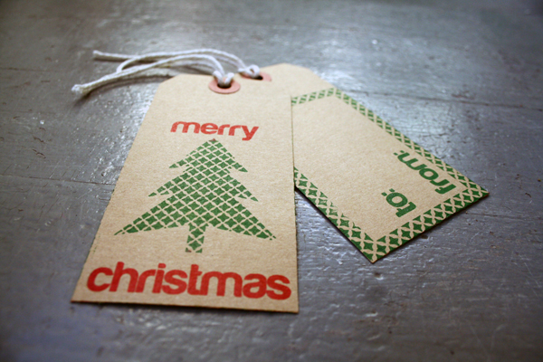 Gocco gift tag front and back