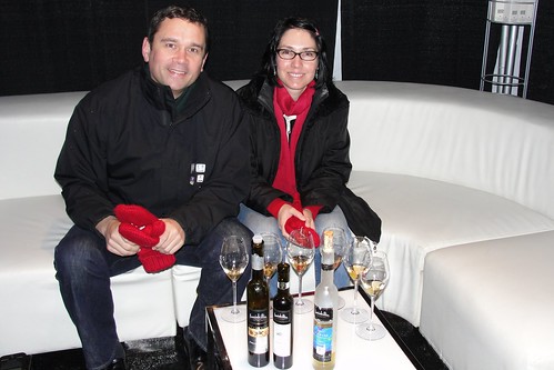Mike & Stacey are served Inniskillin Icewine at Richomond's O Zone