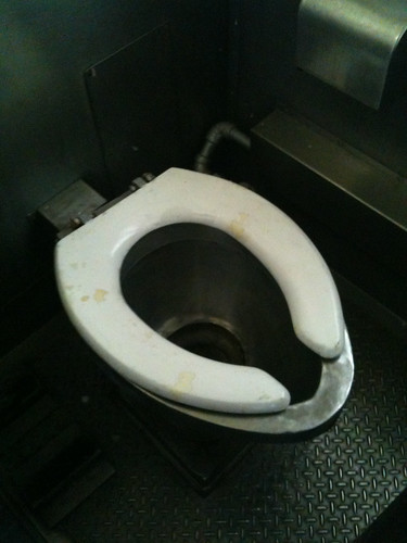 Western toilet on train
