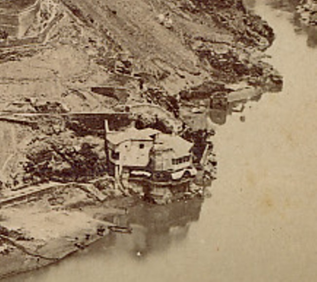 Casa del diamantista hacia 1860. Detalle de una fotografía estereoscópica