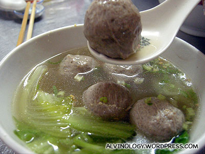 Close-up of the beef balls