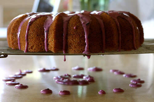 Poppy Seed Cake with Blueberry Glaze