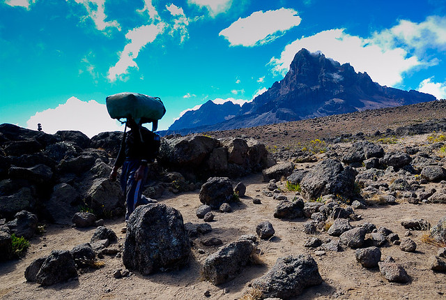 Kilimanjaro Porter in Mawenzi (at 5000 metres)