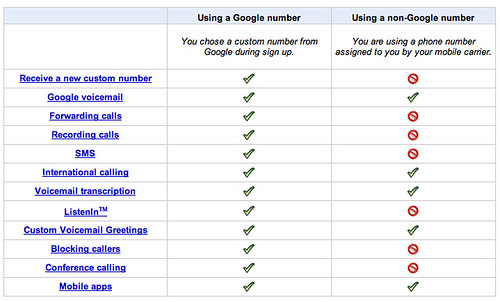 Google Voice Differences