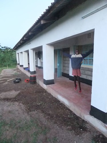 a pupil shows off the new dormitory