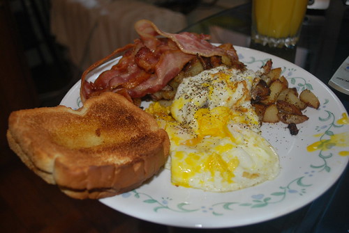 Bacon and Eggs breakfast food 