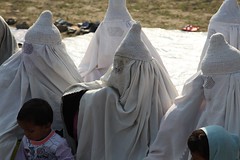 Women wearing burqas visit Child Friendly Centre opened in their village by Plan
