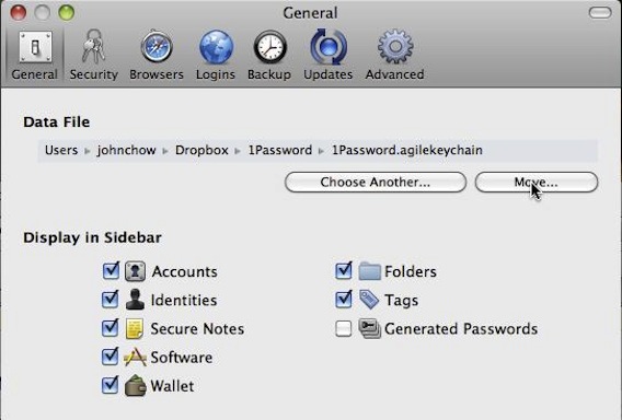 Syncing 1Password with Dropbox