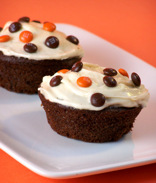 Double Chocolate Pumpkin Cupcakes