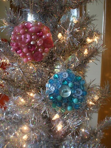 Bead + Button Sparkle Ornaments