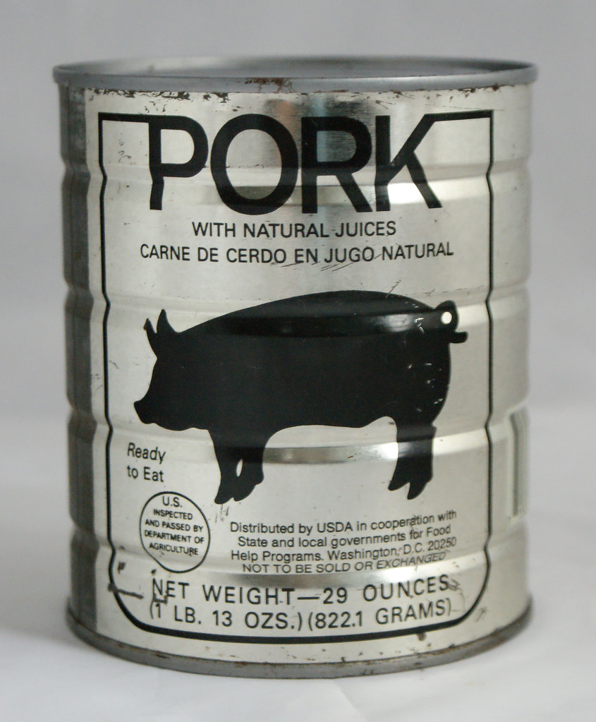 Image result for government surplus canned pork