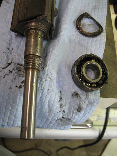 broken bearing and shaft