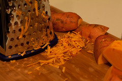 Grated sweet potatoes