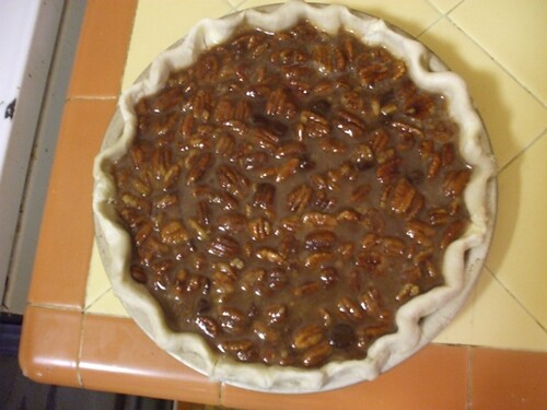 pie about to go into the oven with the pretty crust