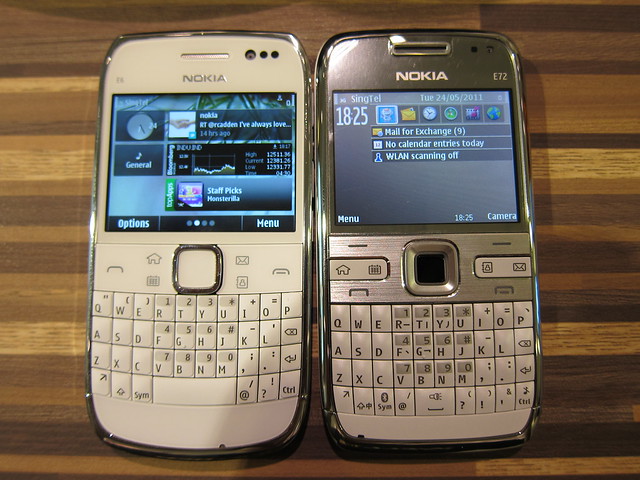 Nokia E6 (Left), Nokia E72 (Right)