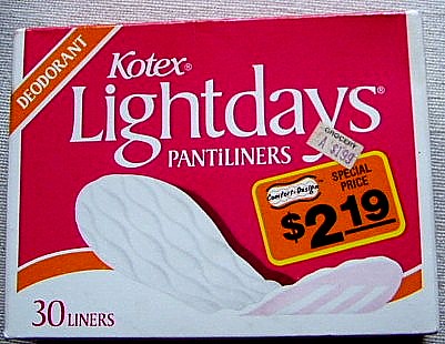 1980 Kotex Lightdays Pantiliners