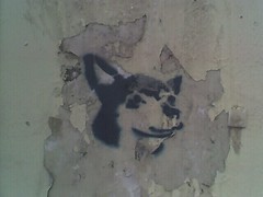 Stencil art dog, N. Mississippi