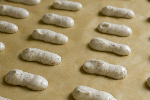 almond meringues before baking