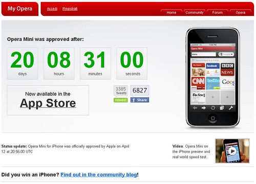 Time after which Opera Mini was approved
