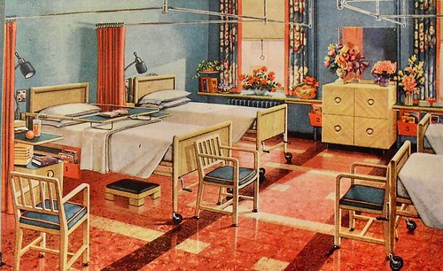1940s Modern Hospital Flooring Advertisement Vintage
