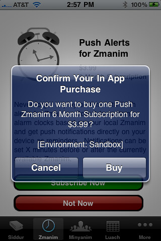 Push Zmanim Notifications for iPhone Siddur