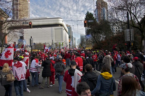Vancouver 2010: Day 17 - Robson Street after Canada wins gold in men's hockey