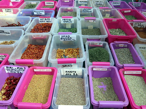 Spice bins at St George's Market