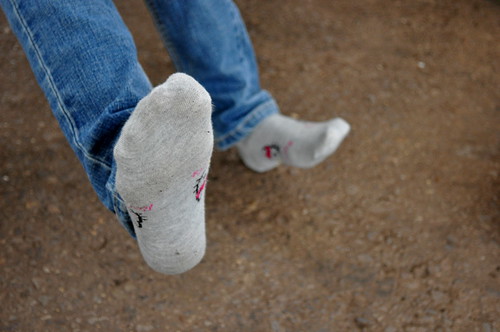 Girl Removes Socks