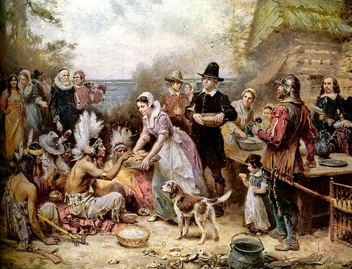 This is The First Thanksgiving by . See only turkey, no Chateaubriand.