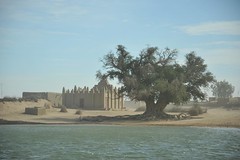 4a. Mosque and village in sand storm. Timbuktu to Ouagadougou 047