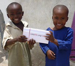 Children with AidPod in Tanzania
