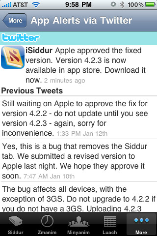 Push Notification in iPhone Siddur Alerts