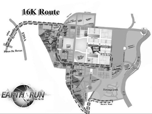 Earth Run 2010 -16K Race Map