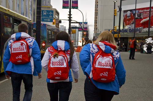 Team Russia on the streets