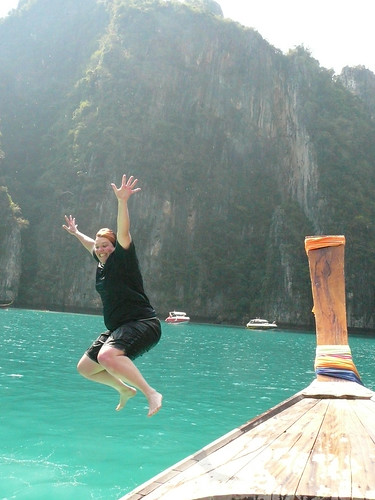 Jumping of the boat at Pi Leh Bay