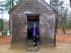 Ms Traveling Pants at Thoreau's cabin at Walden • <a style="font-size:0.8em;" href="http://www.flickr.com/photos/34335049@N04/4157477405/" target="_blank">View on Flickr</a>
